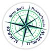 Blue Ball Pennsylvania 2-Inch Vinyl Decal Sticker Latitude Longitude Compass Design view 1