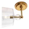 Eden Home 12" Transitional Metal Wall Sconce in Brass and Clear view 2