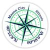 Mason City Illinois 2-Inch Vinyl Decal Sticker Latitude Longitude Compass Design view 1