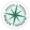 Vancouver Washington 2-Inch Vinyl Decal Sticker Latitude Longitude Compass Design view 1