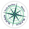 York Harbor Maine 2-Inch Vinyl Decal Sticker Latitude Longitude Compass Design view 1