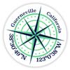 Guerneville California 2-Inch Vinyl Decal Sticker Latitude Longitude Compass Design view 1