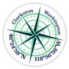 Clarkston Washington 2-Inch Vinyl Decal Sticker Latitude Longitude Compass Design view 1