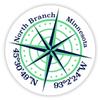 North Branch Minnesota 2-Inch Vinyl Decal Sticker Latitude Longitude Compass Design view 1