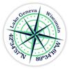 Lake Geneva Wisconsin 2-Inch Vinyl Decal Sticker Latitude Longitude Compass Design view 1