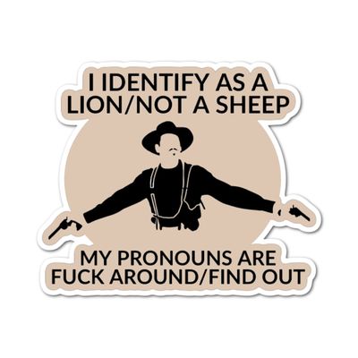 3.25" FAFO Freedom Patriot Lion Not Sheep F Around and Find Out American USA Western Second Amendment Laminated Laptop Sticker Decal