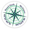 Hazel Park Michigan 2-Inch Vinyl Decal Sticker Latitude Longitude Compass Design view 1