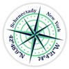 Schenectady New York 2-Inch Vinyl Decal Sticker Latitude Longitude Compass Design view 1