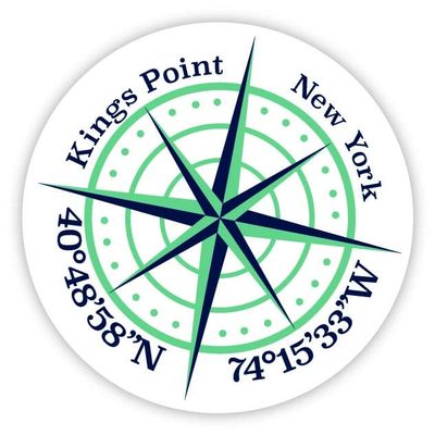 Kings Point New York 2-Inch Vinyl Decal Sticker Latitude Longitude Compass Design