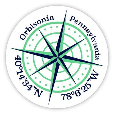 Orbisonia Pennsylvania 2-Inch Vinyl Decal Sticker Latitude Longitude Compass Design