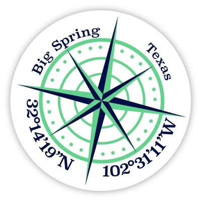Big Spring Texas 2-Inch Vinyl Decal Sticker Latitude Longitude Compass Design
