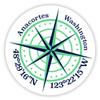 Anacortes Washington 2-Inch Vinyl Decal Sticker Latitude Longitude Compass Design view 1