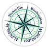 Hansville Washington 2-Inch Vinyl Decal Sticker Latitude Longitude Compass Design view 1