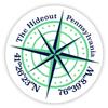 The Hideout Pennsylvania 2-Inch Vinyl Decal Sticker Latitude Longitude Compass Design view 1