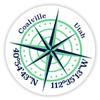 Coalville Utah 2-Inch Vinyl Decal Sticker Latitude Longitude Compass Design view 1