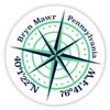 Bryn MAWR Pennsylvania 2-Inch Vinyl Decal Sticker Latitude Longitude Compass Design view 1