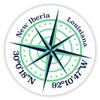 New Iberia Louisiana 2-Inch Vinyl Decal Sticker Latitude Longitude Compass Design view 1