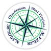 Charleston West Virginia 4-Inch Vinyl Decal Sticker Latitude Longitude Compass Design view 1