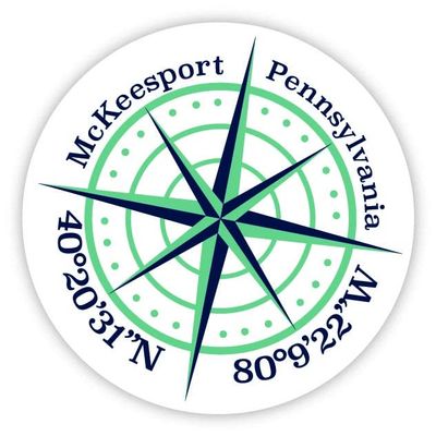 McKeesport Pennsylvania 2-Inch Vinyl Decal Sticker Latitude Longitude Compass Design