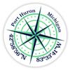 Port Huron Michigan 2-Inch Vinyl Decal Sticker Latitude Longitude Compass Design view 1