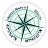 Mount Morris Illinois 2-Inch Vinyl Decal Sticker Latitude Longitude Compass Design view 1