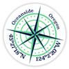 Oceanside Oregon 2-Inch Vinyl Decal Sticker Latitude Longitude Compass Design view 1
