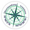 Harrisonburg Louisiana 2-Inch Vinyl Decal Sticker Latitude Longitude Compass Design view 1