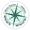 River Forest Indiana 2-Inch Vinyl Decal Sticker Latitude Longitude Compass Design view 1