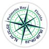 Palmetto Bay Florida 2-Inch Vinyl Decal Sticker Latitude Longitude Compass Design view 1