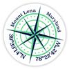 Mount Lena Maryland 2-Inch Vinyl Decal Sticker Latitude Longitude Compass Design view 1
