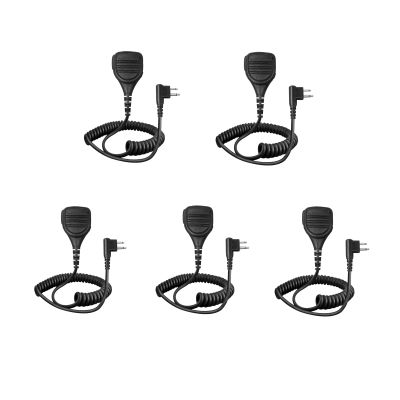 5 Pack 2 Pin Shoulder Speaker Mic Two Way Radio Microphone for R2 CP200 CP200D CP200xls CP185 BPR40D BPR40 PR400 CLS1110 CLS1410 RDU4100 RMU2040 Walkie Talkie PMMN4013 PMMN4013a PMMN4029 PMMN4029a
