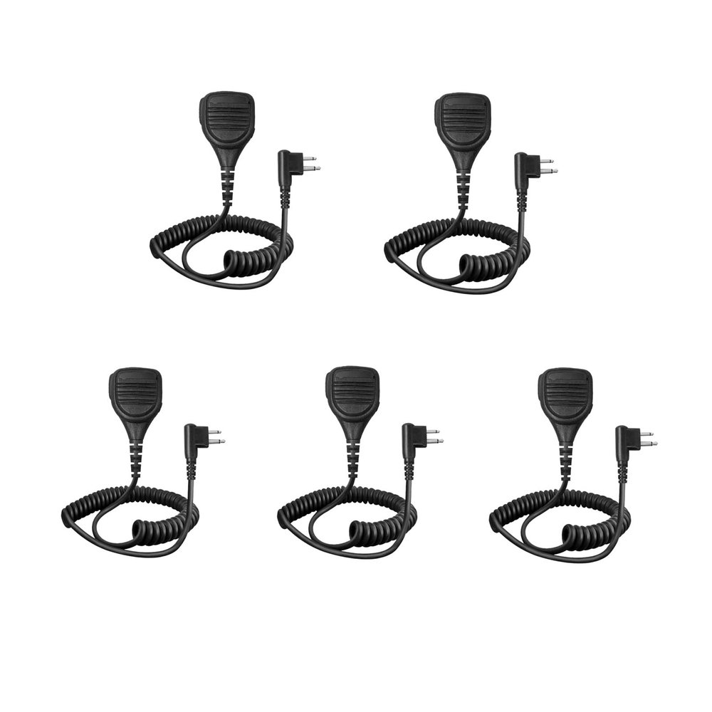 5 Pack 2 Pin Shoulder Speaker Mic Two Way Radio Microphone for R2 CP200 CP200D CP200xls CP185 BPR40D BPR40 PR400 CLS1110 CLS1410 RDU4100 RMU2040 Walkie Talkie PMMN4013 PMMN4013a PMMN4029 PMMN4029a