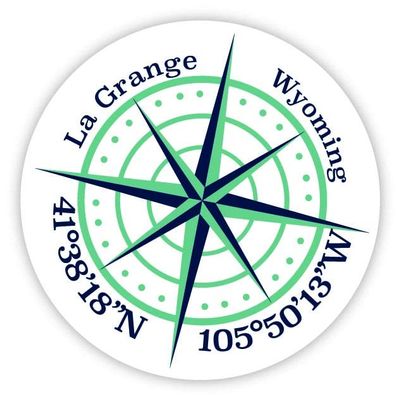 La Grange Wyoming 2-Inch Vinyl Decal Sticker Latitude Longitude Compass Design