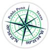 Pablo Pena Texas 2-Inch Vinyl Decal Sticker Latitude Longitude Compass Design view 1