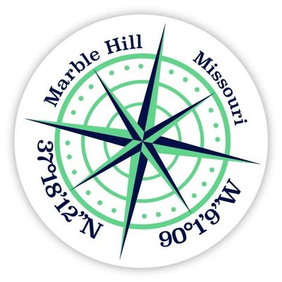 Marble Hill Missouri 2-Inch Vinyl Decal Sticker Latitude Longitude Compass Design
