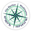 Gig Harbor Washington 2-Inch Vinyl Decal Sticker Latitude Longitude Compass Design view 1