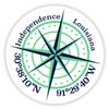 Independence Louisiana 2-Inch Vinyl Decal Sticker Latitude Longitude Compass Design view 1
