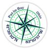 Put-in-Bay Ohio 2-Inch Vinyl Decal Sticker Latitude Longitude Compass Design view 1