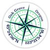 Oak Grove Oregon 2-Inch Vinyl Decal Sticker Latitude Longitude Compass Design view 1