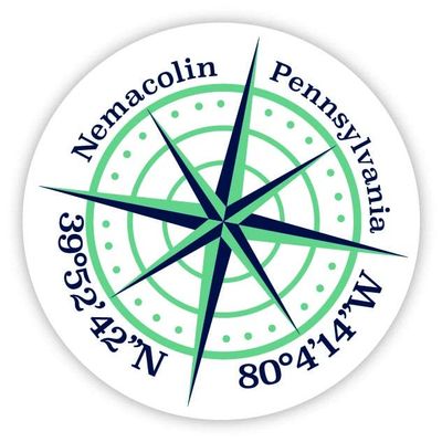 Nemacolin Pennsylvania 2-Inch Vinyl Decal Sticker Latitude Longitude Compass Design