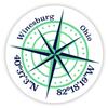 Winesburg Ohio 2-Inch Vinyl Decal Sticker Latitude Longitude Compass Design view 1