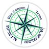 Box Canyon Texas 2-Inch Vinyl Decal Sticker Latitude Longitude Compass Design view 1