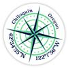 Chiloquin Oregon 2-Inch Vinyl Decal Sticker Latitude Longitude Compass Design view 1