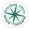 Grover Beach California 2-Inch Vinyl Decal Sticker Latitude Longitude Compass Design view 1