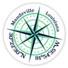 Mandeville Louisiana 2-Inch Vinyl Decal Sticker Latitude Longitude Compass Design view 1