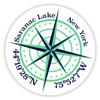 Saranac Lake New York 2-Inch Vinyl Decal Sticker Latitude Longitude Compass Design view 1