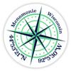 Menomonie Wisconsin 4-Inch Vinyl Decal Sticker Latitude Longitude Compass Design view 1
