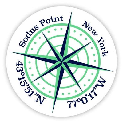Sodus Point New York 2-Inch Vinyl Decal Sticker Latitude Longitude Compass Design