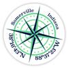 Somerville Indiana 2-Inch Vinyl Decal Sticker Latitude Longitude Compass Design view 1