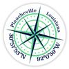 Plaucheville Louisiana 2-Inch Vinyl Decal Sticker Latitude Longitude Compass Design view 1